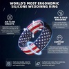 image:imageEgnaro Mens American Flag Printed Silicone Rings 8mm Wide 2mm Thick BandsSETA22US Flag 3