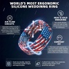 image:imageEgnaro Mens American Flag Printed Silicone Rings 8mm Wide 2mm Thick BandsSETA2US Flag 2