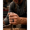 image:imageEgnaro Mens Etched Silicone Wedding Band 74mm Wide Mountain Pattern RingSETB  Wild Peaks  Black  Navy Blue