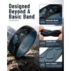 image:imageEgnaro Mens Etched Silicone Wedding Band 74mm Wide Mountain Pattern RingSETB  Wild Peaks  Black  Navy Blue