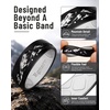 image:imageEgnaro Mens Etched Silicone Wedding Band 74mm Wide Mountain Pattern RingSETC  Wild Peaks  Black  Light Gray