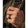 image:imageEgnaro Mens Etched Silicone Wedding Band 74mm Wide Mountain Pattern RingSETD  Wild Peaks  Black  Olive Green