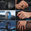 image:imageEgnaro Mens Silicone Rings 8mm Wide 25mm Thick Rubber BandsBreathable Air GrooveVariety Multipack 17SETEBlackGrey BlackSky Blue Light GraySky Blue BlackOrange BlackDark Blue Olive GreenBlack Dark BlueBlack