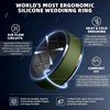 image:imageEgnaro Mens Silicone Wedding Bands TowTone Flexible Rubber Work RingsSETBBlack GrayLight Gray  Olive GreenBlack  Twilight BlueBlack  Black