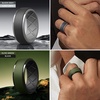 image:imageEgnaro Mens Silicone Wedding Bands TowTone Flexible Rubber Work RingsSETBBlack GrayLight Gray  Olive GreenBlack  Twilight BlueBlack  Black