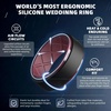 image:imageEgnaro Mens Silicone Wedding Bands TowTone Flexible Rubber Work RingsSETDBlackInk Green  BlackTwilight Blue  BlackMaroon  BlackBlack Purple