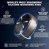 image:imageEgnaro Mens Silicone Wedding Bands TowTone Flexible Rubber Work RingsSETESilverBlack  Metallic GunBlack  Black GrayBlack  Black