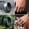 image:imageEgnaro Mens Silicone Wedding Bands TowTone Flexible Rubber Work RingsSETFSilverBlack  Dark Foliage GreenBlack  Dark SilverLight Gray  BlackBlack Gray Camo