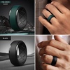 image:imageEgnaro Mens Silicone Wedding Bands TowTone Flexible Rubber Work RingsSETGBlack CamoBlack  BlackLight Gray  Pine GreenBlack  Black