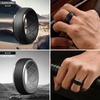 image:imageEgnaro Mens Silicone Wedding Bands TowTone Flexible Rubber Work RingsSETGBlack CamoBlack  BlackLight Gray  Pine GreenBlack  Black