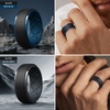 image:imageEgnaro Mens Silicone Wedding Bands TowTone Flexible Rubber Work RingsSETHBlackLight Gray  BlackInk Green  BlackSea Blue  BlackBlue Gray