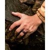 image:imageEgnaro Mens Silicone Wedding Ring 82mm Wide Two Tone Rubber Band for HimA1BlackLava