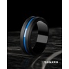 image:imageEgnaro Mens Silicone Wedding Ring 82mm Wide Two Tone Rubber Band for HimA2BlackReflex Blue