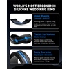 image:imageEgnaro Mens Silicone Wedding Ring 82mm Wide Two Tone Rubber Band for HimA3Black