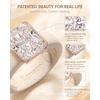 image:imageEgnaro Silicone Engagement Ring with Stone Radiant Cut Cubic ZirconiaSETANude  Rose Gold