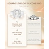 image:imageEgnaro Silicone Engagement Ring with Stone Radiant Cut Cubic ZirconiaSETBWhite  Silver