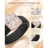 image:imageEgnaro Silicone Engagement Ring with Stone Radiant Cut Cubic ZirconiaSETCBlack  Rose Gold