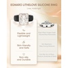 image:imageEgnaro Silicone Engagement Ring with Stone Radiant Cut Cubic ZirconiaSETCBlack  Rose Gold