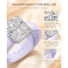 image:imageEgnaro Silicone Engagement Ring with Stone Radiant Cut Cubic ZirconiaSETFLight Purple  Silver