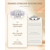 image:imageEgnaro Silicone Engagement Ring with Stone Radiant Cut Cubic ZirconiaSETFLight Purple  Silver