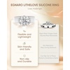 image:imageEgnaro Silicone Eternity Ring with Stone Round Cut Cubic Zirconia For HerSETAWhite  Silver