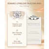 image:imageEgnaro Silicone Eternity Ring with Stone Round Cut Cubic Zirconia For HerSETBNude  Rose Gold