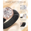 image:imageEgnaro Silicone Eternity Ring with Stone Round Cut Cubic Zirconia For HerSETCBlack  Rose Gold