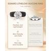 image:imageEgnaro Silicone Eternity Ring with Stone Round Cut Cubic Zirconia For HerSETCBlack  Rose Gold
