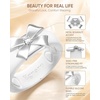 image:imageEgnaro Silicone Ring for Women with Copper Alloy Bow Flexible Wedding BandPACK C White  Metal Bow  Silver