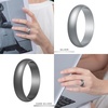 image:imageEgnaro Silicone Rings for Women 458 Multipack Rubber Wedding BandsSETB3Black  Silver  Marble  Dark Silver  Light Gray  Metallic Gun