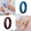 image:imageEgnaro Silicone Rings for Women 458 Multipack Rubber Wedding BandsSETB6Black  Caramel  Orchid Haze  Blue Jewel  White