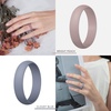 image:imageEgnaro Silicone Rings for Women 458 Multipack Rubber Wedding BandsSETB7Black  Green  Bright Peach  Cloudy Blue