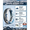 image:imageEgnaro Silicone Stylish Wedding Rings for Men Printed Design Breathable Rubber Bands 8mm Wide 2mm Thick with Comfort FitSETA2Glacier Azure