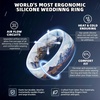 image:imageEgnaro Silicone Stylish Wedding Rings for Men Printed Design Breathable Rubber Bands 8mm Wide 2mm Thick with Comfort FitSETASky Ridges