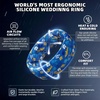 image:imageEgnaro Silicone Stylish Wedding Rings for Men Printed Design Breathable Rubber Bands 8mm Wide 2mm Thick with Comfort FitSETD1Surf Azure