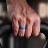 image:imageEgnaro Silicone Stylish Wedding Rings for Men Printed Design Breathable Rubber Bands 8mm Wide 2mm Thick with Comfort FitSETD1Surf Azure