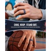 image:imageEgnaro Silicone Stylish Wedding Rings for Men Printed Design Breathable Rubber Bands 8mm Wide 2mm Thick with Comfort FitSETD2Hoop Ruby