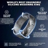 image:imageEgnaro Silicone Wedding Rings For Him Mens Etched Rubber Travel BandsSETBHushed PeaksOlive Green  Twilight Blue  Black Gray Camo  Black