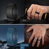 image:imageEgnaro Silicone Wedding Rings For Him Mens Etched Rubber Travel BandsSETBHushed PeaksOlive Green  Twilight Blue  Black Gray Camo  Black