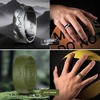 image:imageEgnaro Silicone Wedding Rings For Him Mens Etched Rubber Travel BandsSETCMistwing SummitOlive Green  Twilight Blue  Black Gray Camo  Black