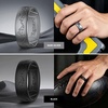 image:imageEgnaro Silicone Wedding Rings For Him Mens Etched Rubber Travel BandsSETDMistwing SummitDark Foliage Green  Blue Gray  Dark Silver  Black