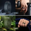 image:imageEgnaro Silicone Wedding Rings For Him Mens Etched Rubber Travel BandsSETDMistwing SummitDark Foliage Green  Blue Gray  Dark Silver  Black