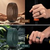 image:imageEgnaro Silicone Wedding Rings For Him Mens Etched Rubber Travel BandsSETFHushed PeaksWarm Brown  Pine Green  Black Gray Camo  Black