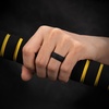 image:imageEgnaro Silicone Wedding Rings For Him Mens Etched Rubber Travel BandsSETLHushed PeaksBlack