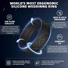 image:imageEgnaro Silicone Wedding Rings For Him Mens Etched Rubber Travel BandsSETLHushed PeaksBlack