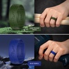 image:imageEgnaro Silicone Wedding Rings For Him Mens Etched Rubber Travel BandsSETMMistwing SummitDark Foliage Green  Blue Purple  Dark Gray  Black