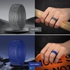 image:imageEgnaro Silicone Wedding Rings For Him Mens Etched Rubber Travel BandsSETNHushed PeaksDark Foliage Green  Blue Purple  Dark Gray  Black