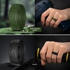 image:imageEgnaro Silicone Wedding Rings For Him Mens Etched Rubber Travel BandsSETNHushed PeaksDark Foliage Green  Blue Purple  Dark Gray  Black
