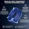 image:imageEgnaro Silicone Wedding Rings For Him Mens Etched Rubber Travel BandsSETNHushed PeaksDark Foliage Green  Blue Purple  Dark Gray  Black