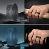 image:imageEgnaro Silicone Wedding Rings For Him Mens Etched Rubber Travel BandsSETZ2FitnessBlack Gray  Twilight Blue  Dark Silver  Black